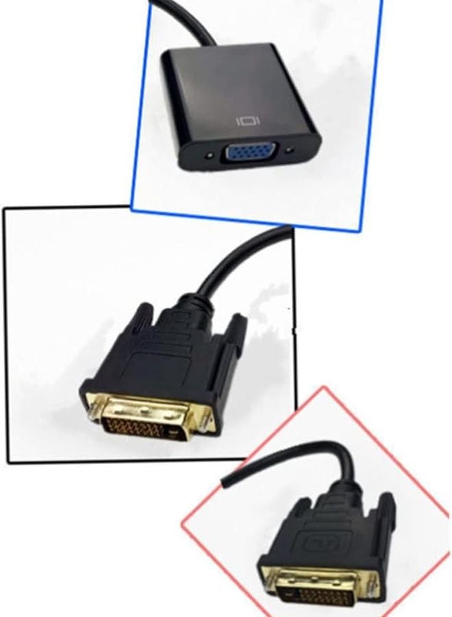 Uonlytech DVI D Male to VGA Female Adapter Converter Cable 1080P Black - Image 4